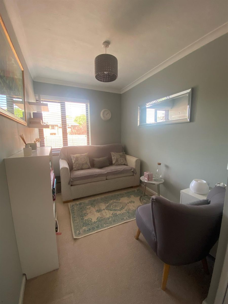 The calm, private therapy room in Carshalton, South London